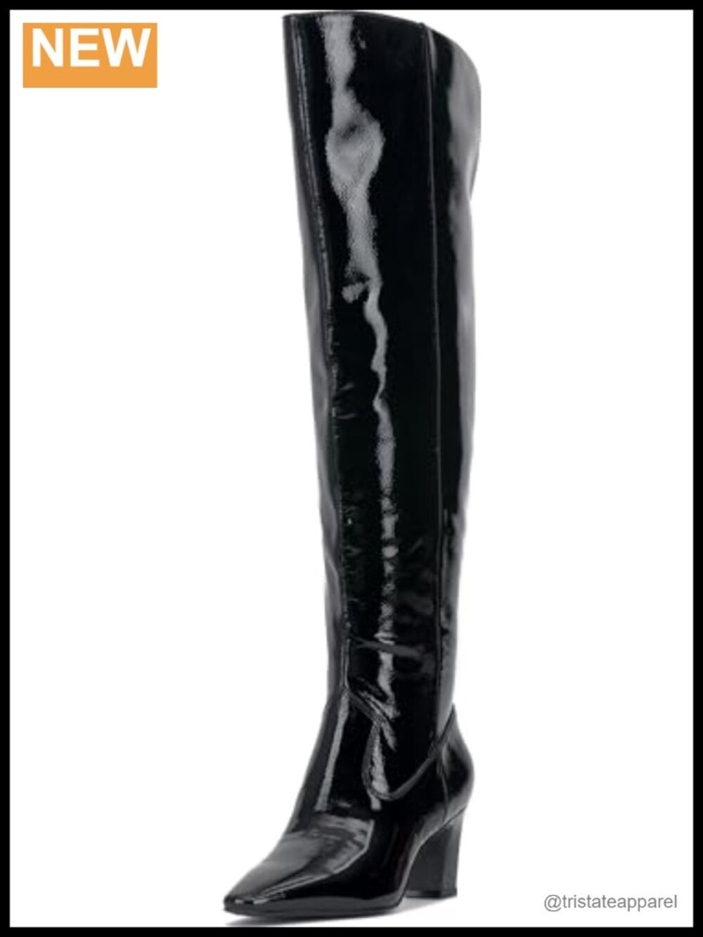 Vince Camuto Women's Over-the-Knee Leather Boots with Stacked Heel, Nylon Zipper